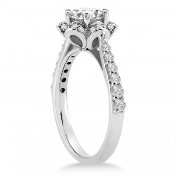 Diamond Accented Floral Halo Engagement Ring Platinum (0.36ct)