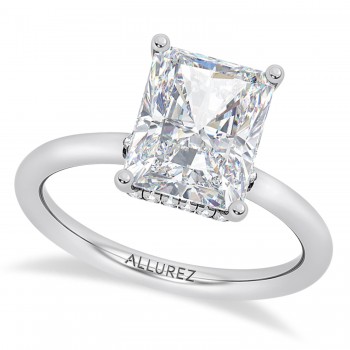 Radiant Cut Lab Grown Diamond Engagement Ring in Platinum (3.15ct)