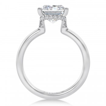 Radiant Cut Moissanite & Lab Grown Diamond Engagement Ring in Platinum (3.15ct)