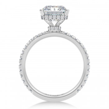 Radiant Cut & Round Lab Grown Diamond Engagement Ring in Platinum (3.60ct)
