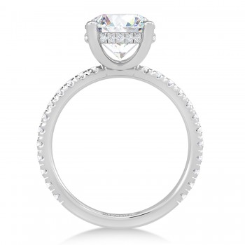 Round Moissanite & Lab Grown Diamond Engagement Ring in Platinum (1.48ct)