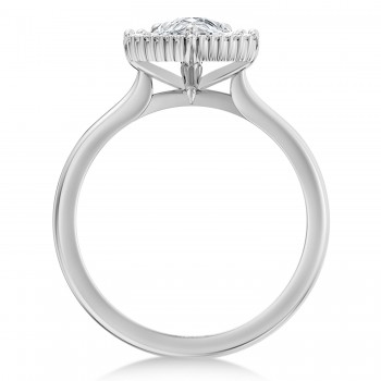 Pear & Round Lab Grown Diamond Halo Engagement Ring in Platinum (1.82ct)