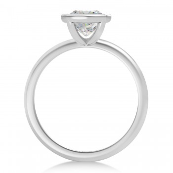 Cushion Lab Grown Diamond Bezel Engagement Ring in Platinum (1.50ct)