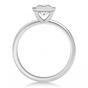 Radiant Cut Lab Grown Diamond Bezel Engagement Ring in Platinum (1.50ct)