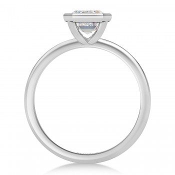 Emerald Cut Lab Grown Diamond Bezel Engagement Ring in Platinum (1.50ct)