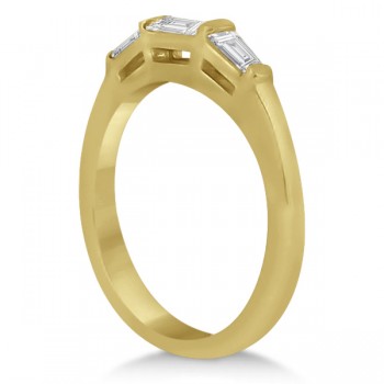Three Stone Baguette Diamond Wedding Ring in 18K Yellow Gold (0.40ct)