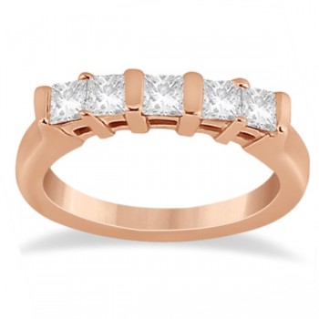 5 Stone Princess Cut Channel Set Diamond Ring 18k Rose Gold (0.50ct)