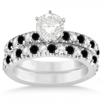Black Diamond & Diamond Bridal Set Setting Platinum 1.14ct