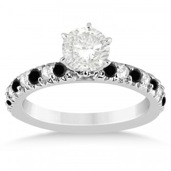 Black Diamond & Diamond Bridal Set Setting Platinum 1.14ct
