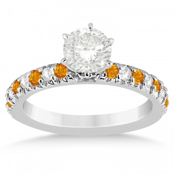 Citrine & Diamond Bridal Set Setting Platinum 1.14ct