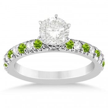 Peridot & Diamond Bridal Set Setting Platinum 1.14ct