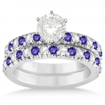 Tanzanite & Diamond Bridal Set Setting Platinum 1.14ct