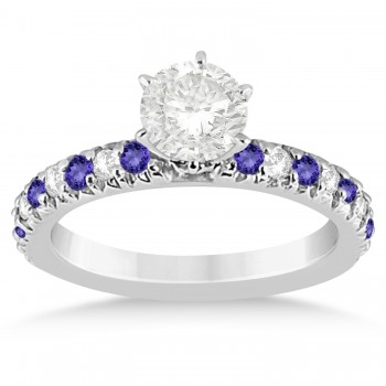 Tanzanite & Diamond Bridal Set Setting Platinum 1.14ct