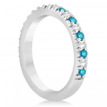 Blue Diamond & Diamond Accented Wedding Band Platinum 0.60ct