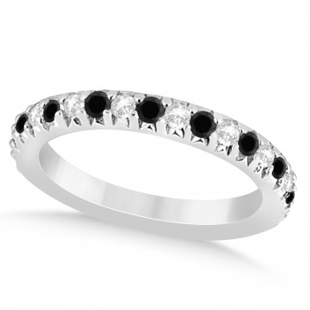 Black Diamond & Diamond Accented Wedding Band Platinum 0.60ct