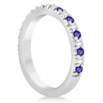 Tanzanite & Diamond Accented Wedding Band Platinum 0.60ct