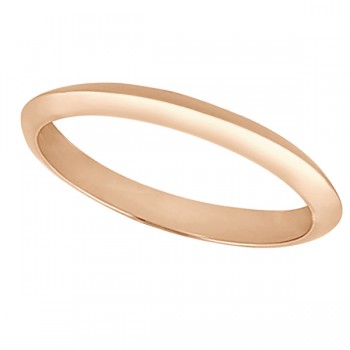 Women's Knife Edge Wedding Band Ring 14k Rose Gold (2.7 mm)