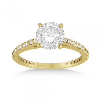 Petite Eternity Diamond Engagement Ring 14k Yellow Gold (0.55ct)