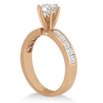 Channel Set Princess Diamond Engagement Ring 14k Rose Gold (0.50ct)