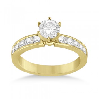 Channel Set Princess Diamond Engagement Ring 18k Yellow Gold (0.50ct)