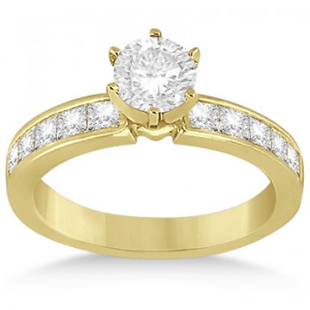 Princess Diamond Engagement Ring & Bridal Set 14k Yellow Gold (1.10ct)