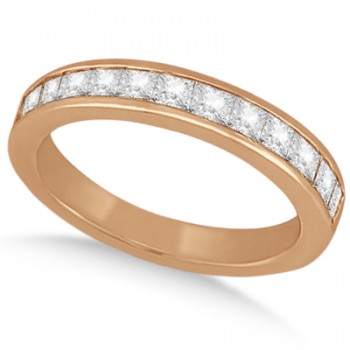 Channel Set Princess Diamond Wedding Band 14k Rose Gold (0.60ct)