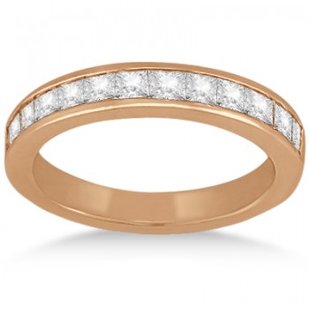 Channel Set Princess Diamond Wedding Band 14k Rose Gold (0.60ct)