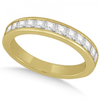 Channel Set Princess Diamond Wedding Band 14k Yellow Gold (0.60ct)