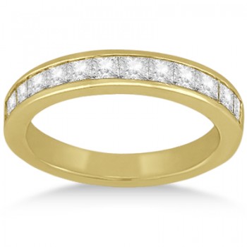 Channel Set Princess Diamond Wedding Band 14k Yellow Gold (0.60ct)