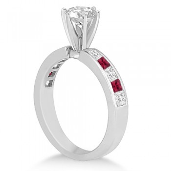 Channel Ruby & Diamond Bridal Set 14k White Gold (1.30ct)
