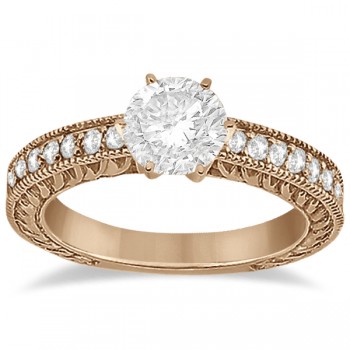 Vintage Filigree Diamond Engagement Bridal Set 14k Rose Gold (0.35ct)