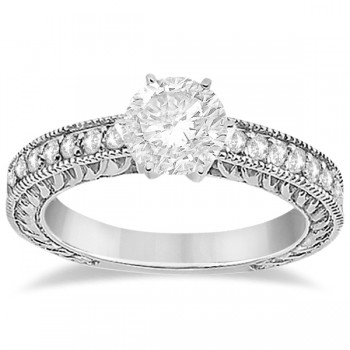 Vintage Filigree Diamond Engagement Bridal Set Platinum (0.35ct)