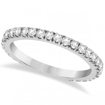 Round Diamond Eternity Wedding Ring 18K White Gold Diamond Band (0.58ct)