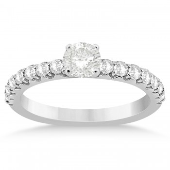 Diamond Accented Engagement Ring Setting Platinum 0.42ct