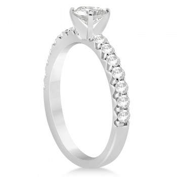 Diamond Accented Engagement Ring Setting Platinum 0.42ct