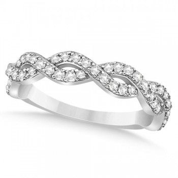 Diamond Twisted Infinity Ring Wedding Band Platinum (0.55ct)