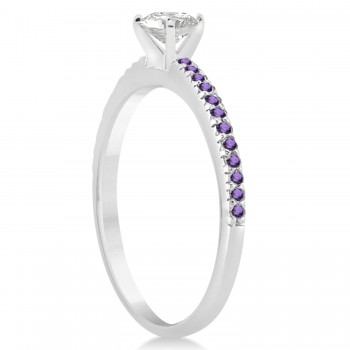 Amethyst Accented Engagement Ring Setting Platinum 0.18ct