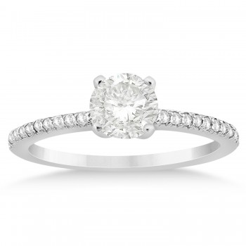 Diamond Accented Engagement Ring Setting Platinum 0.18ct