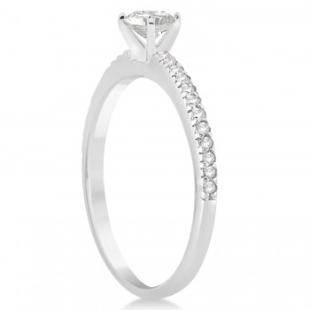 Diamond Accented Engagement Ring Setting Platinum 0.18ct