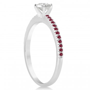 Ruby Accented Engagement Ring Setting Platinum 0.18ct