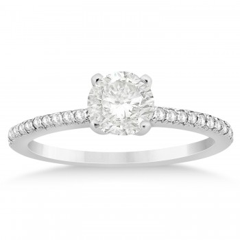 Diamond Accented Bridal Set Setting 14k White Gold (0.39ct)