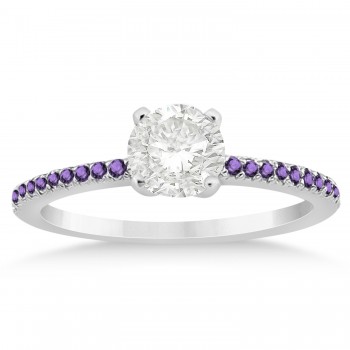 Amethyst Accented Bridal Set Setting Platinum 0.39ct
