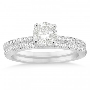 Diamond Accented Bridal Set Setting Platinum 0.39ct