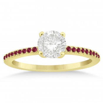 Ruby Accented Bridal Set Setting 14k Yellow Gold 0.39ct