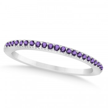 Amethyst Accented Wedding Band Platinum 0.21ct