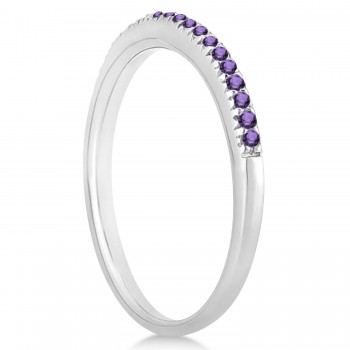 Amethyst Accented Wedding Band Platinum 0.21ct