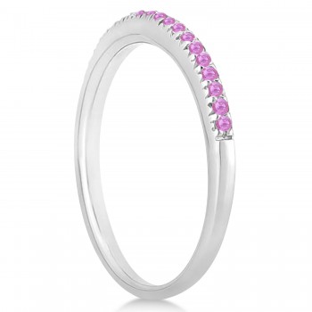 Pink Sapphire Accented Wedding Band Platinum 0.21ct