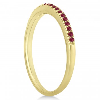 Ruby Accented Wedding Band 14k Yellow Gold 0.21ct