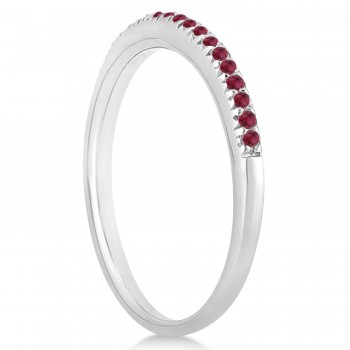 Ruby Accented Wedding Band 18k White Gold 0.21ct