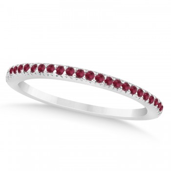 Ruby Accented Wedding Band Platinum 0.21ct